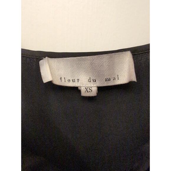 Fleur du Mal Silk Mini Sleep Slip Dress Black Size XS Lingerie Femme Luxe - Picture 2 of 7